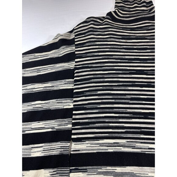 Karen Millen Sweater Cape Black Cream Tan Grey Space Dye Stripe 2 Poncho - Picture 7 of 11